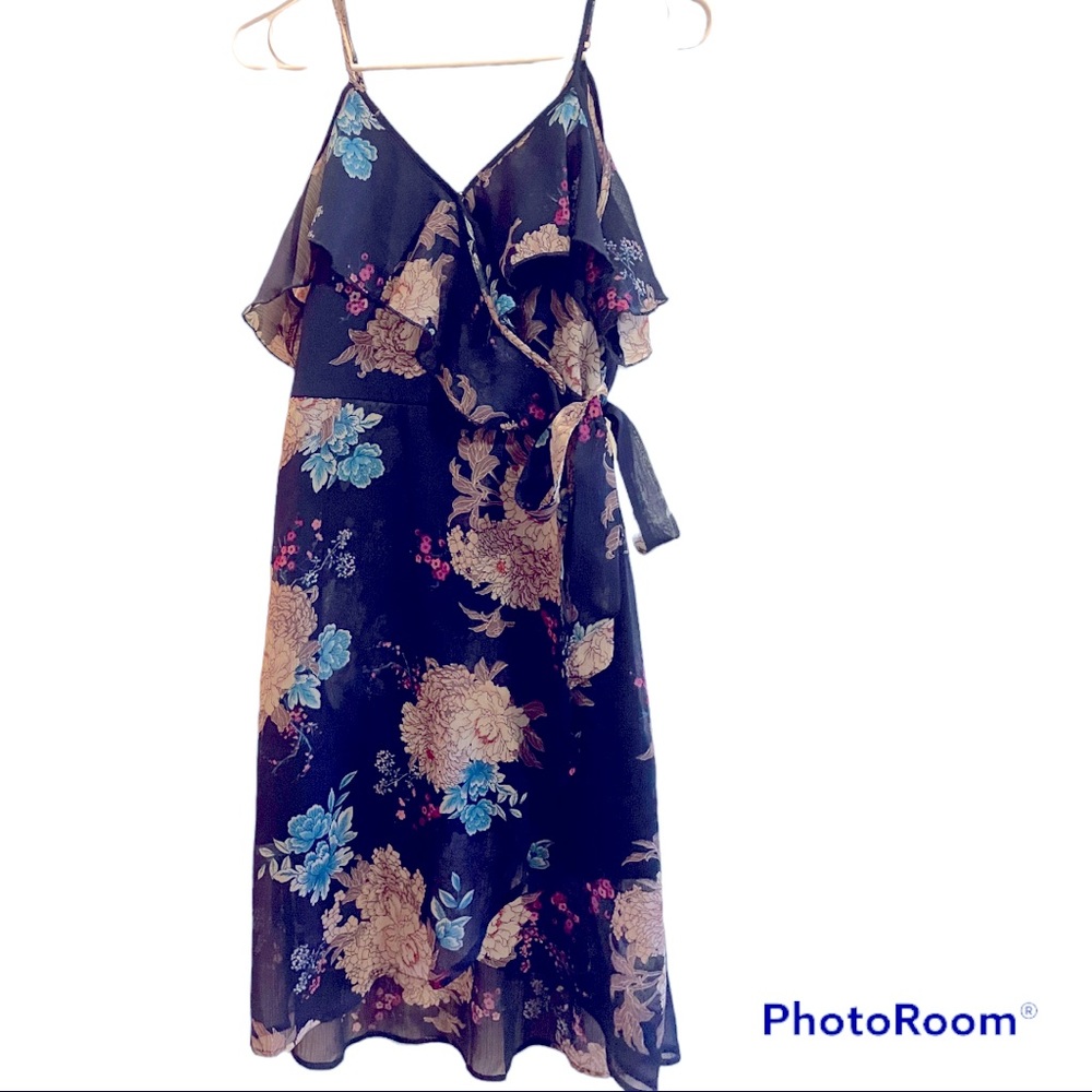 Xhilaration Women’s Small Navy Blue Floral Dress